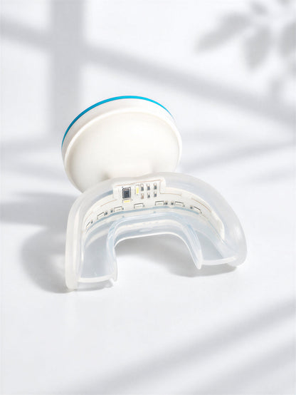 Close view of the Bright Lab LED mouthpiece showing the light array